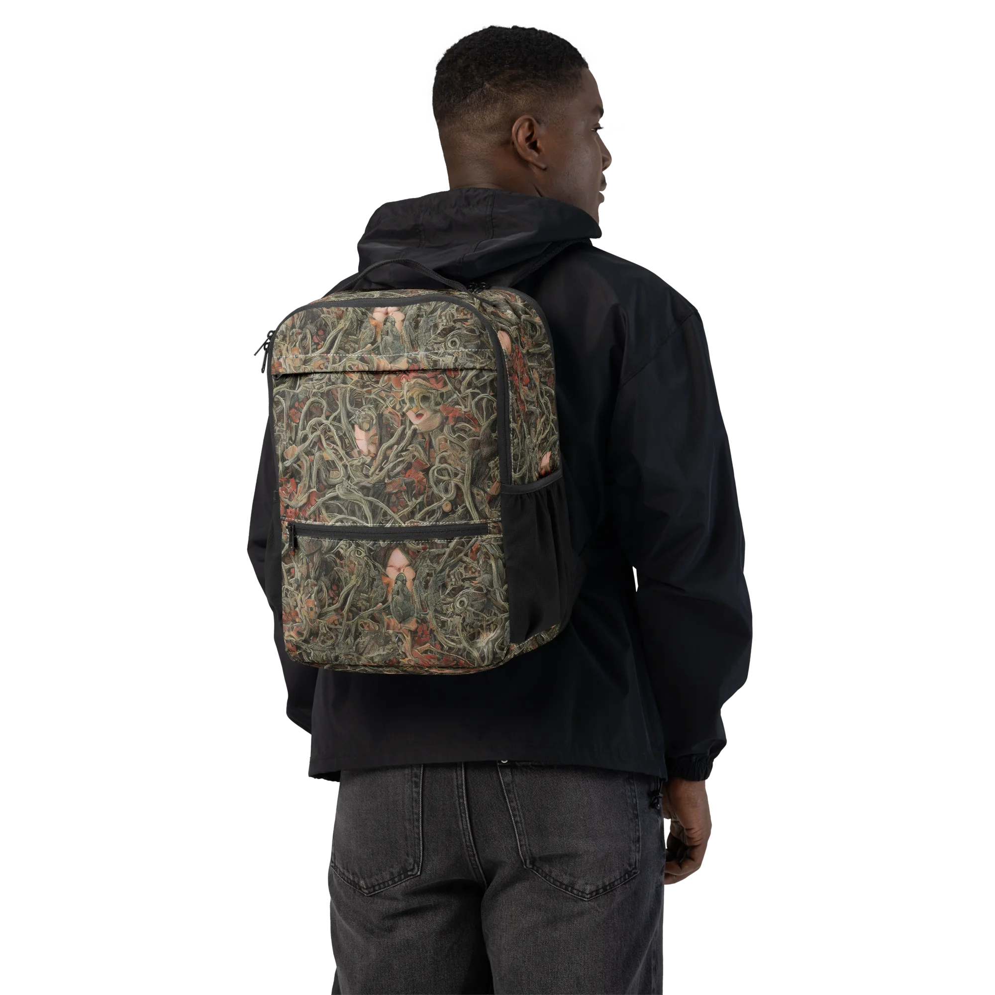 Olive Labyrinth on Utility Backpack — Back