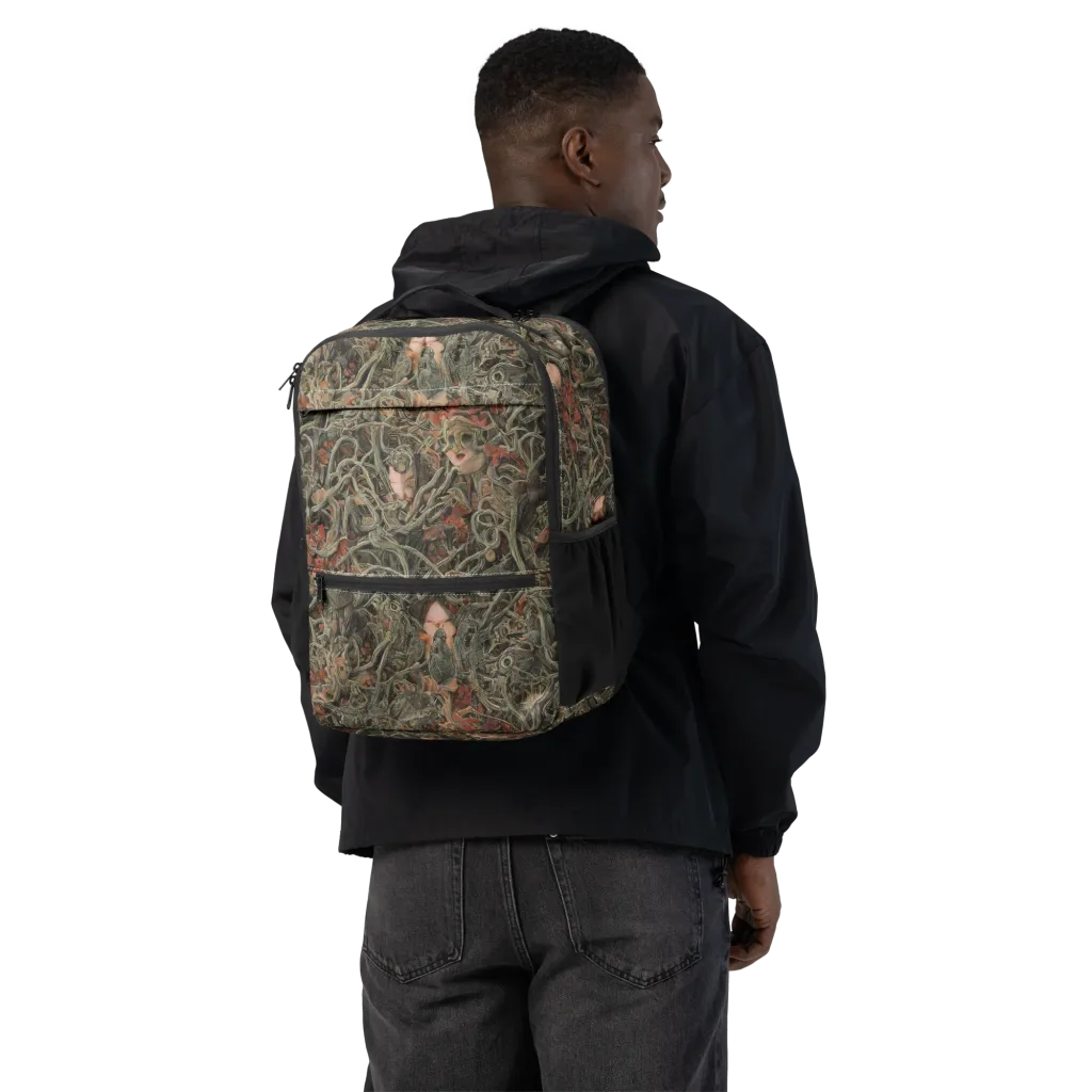 Olive Labyrinth on Utility Backpack — Back