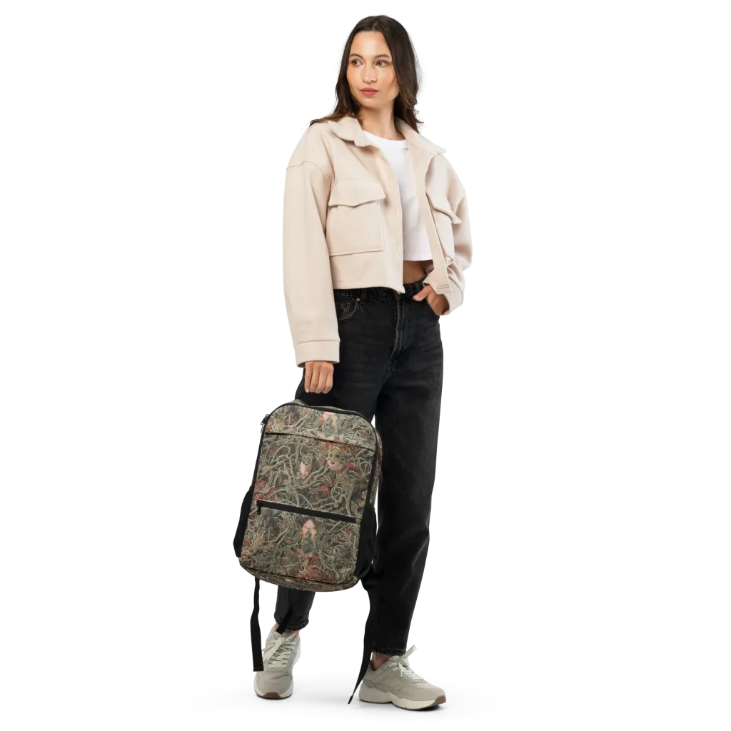 Olive Labyrinth on Utility Backpack — Top print