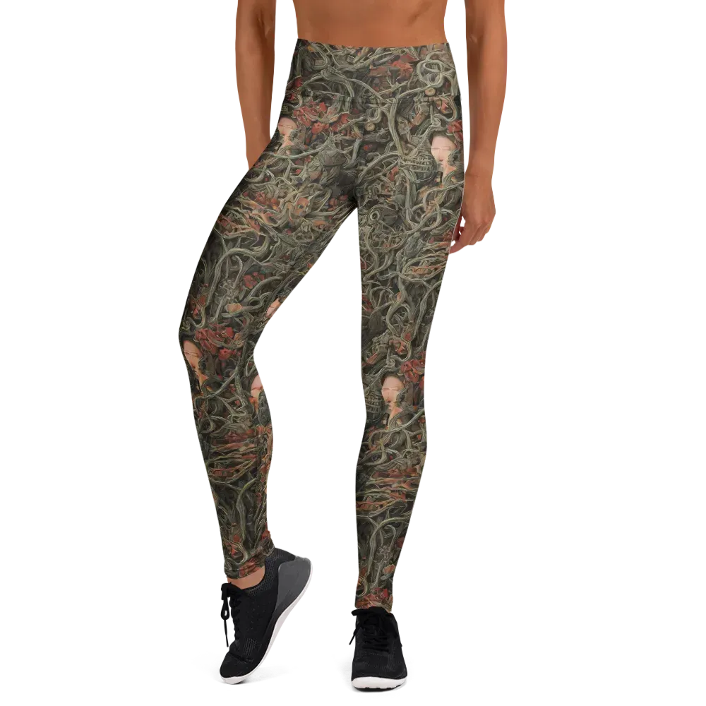 Olive Labyrinth on Yoga Leggings — Front