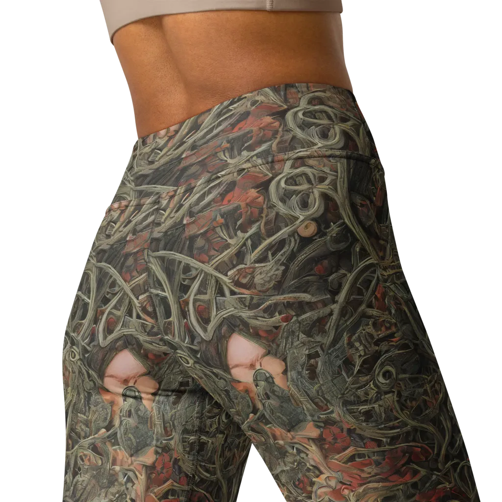 Olive Labyrinth on Yoga Leggings — Back 2