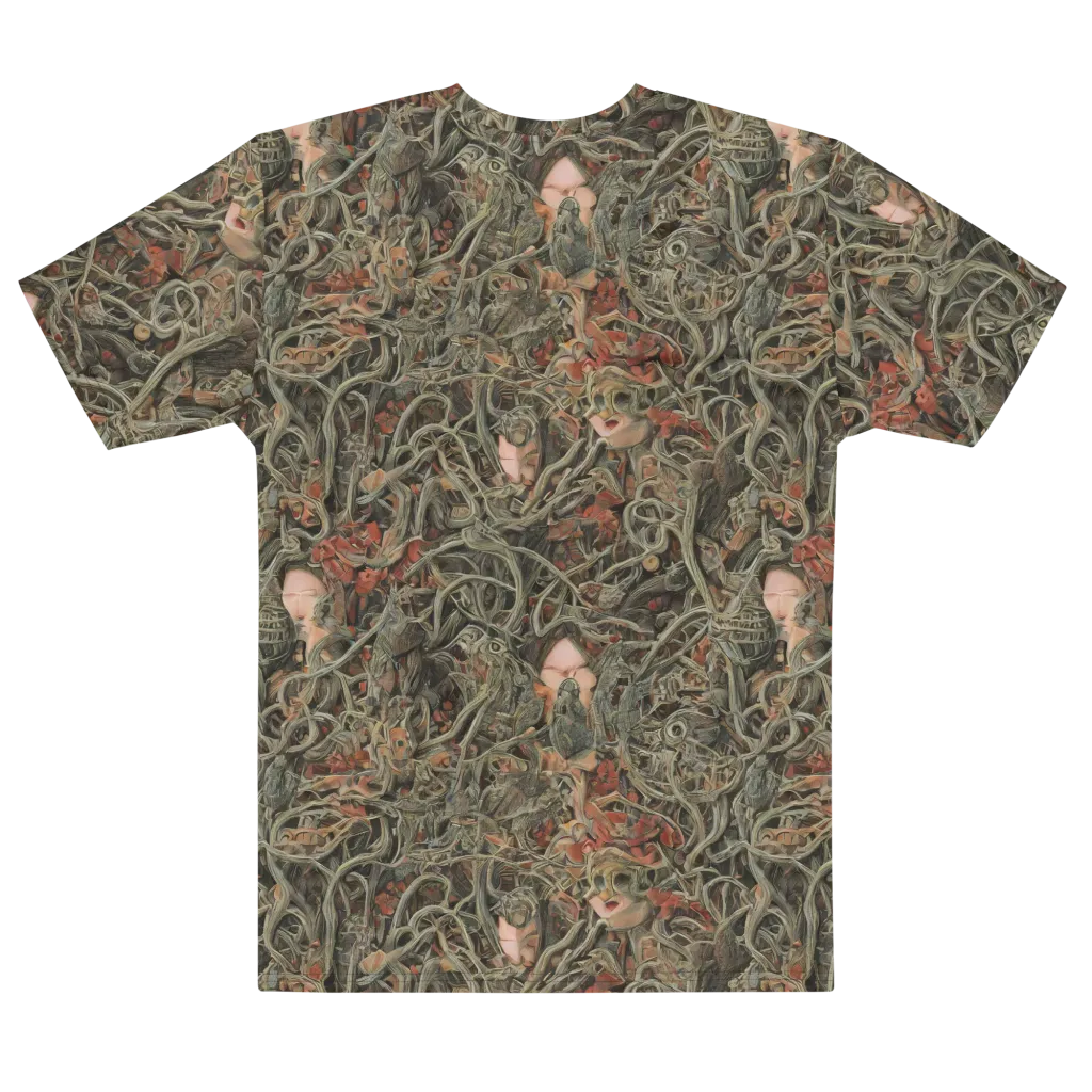 Olive Labyrinth on Men's Cotton Crew Neck T-Shirt — Front print