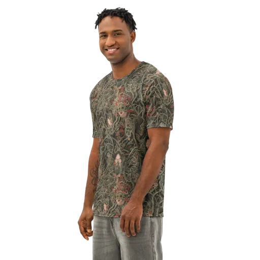 Olive Labyrinth on a Men's Cotton Crew Neck T-Shirt