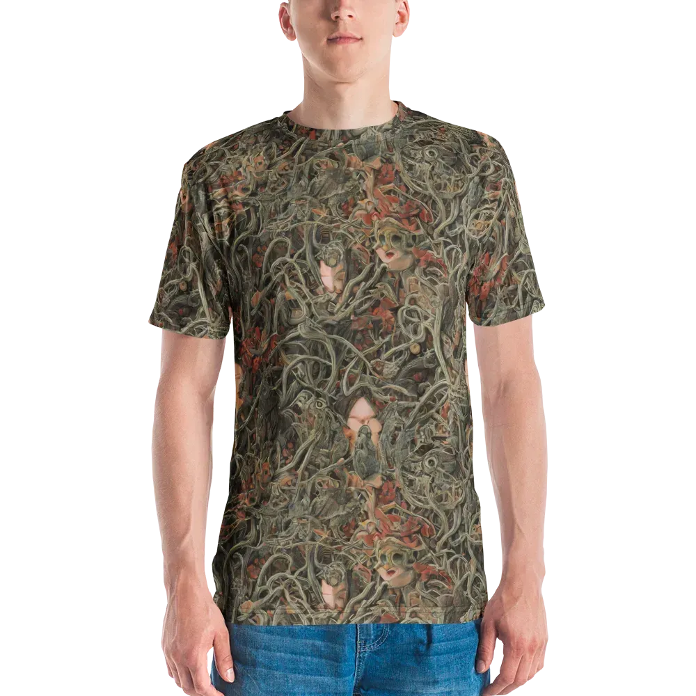 Olive Labyrinth on Men's Crew Neck T-Shirt — Front