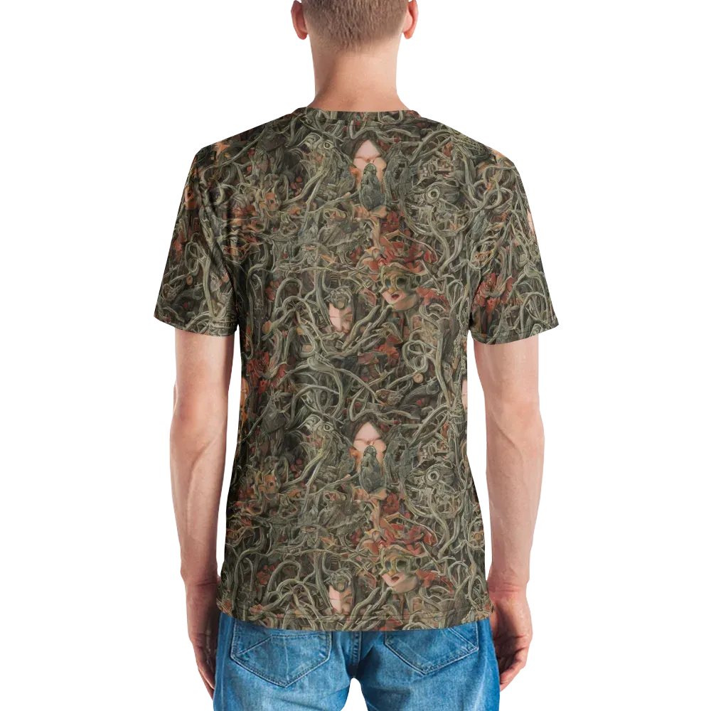 Olive Labyrinth on Men's Crew Neck T-Shirt — Back