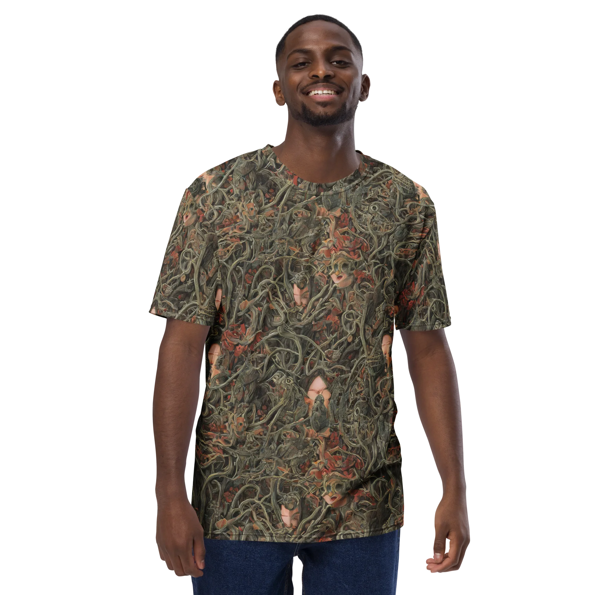 Olive Labyrinth on Men's Crew Neck T-Shirt — Front print
