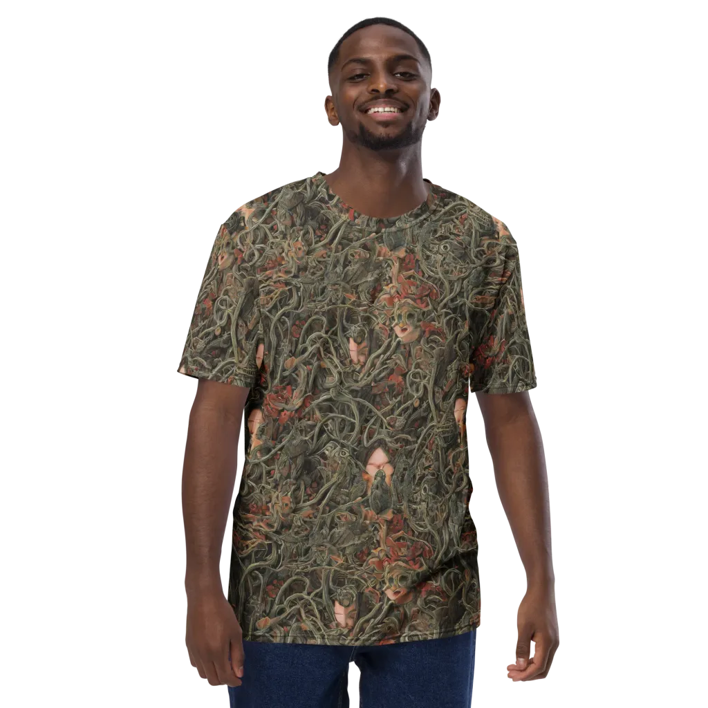 Olive Labyrinth on Men's Crew Neck T-Shirt — Front print