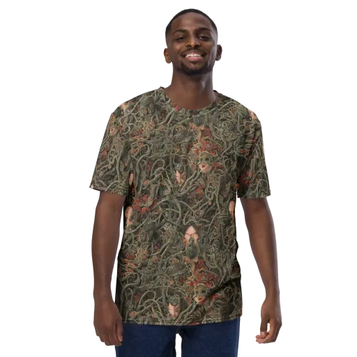 Olive Labyrinth on a Men's Crew Neck T-Shirt