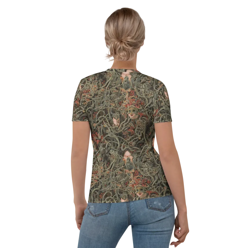 Olive Labyrinth on Women's Crew Neck T-Shirt — Back