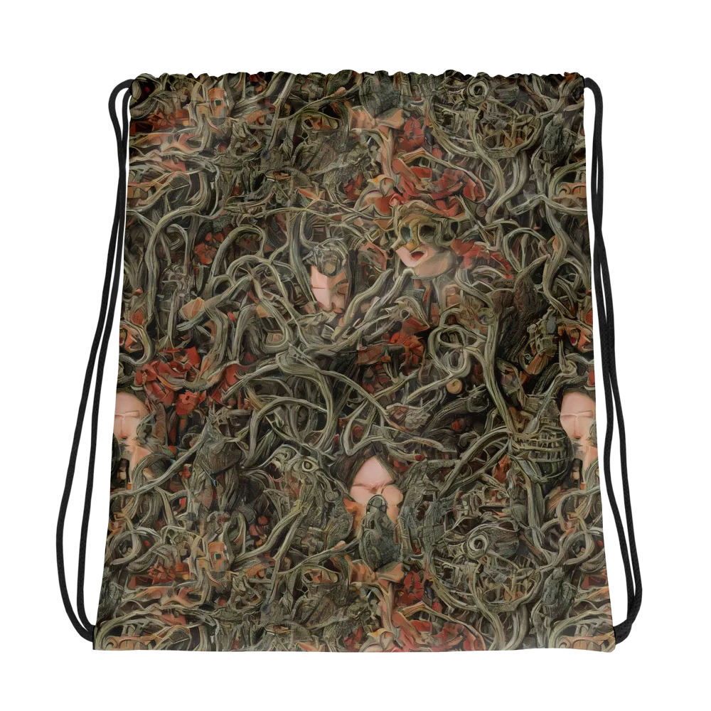 Olive Labyrinth on Drawstring Bag — Mockup
