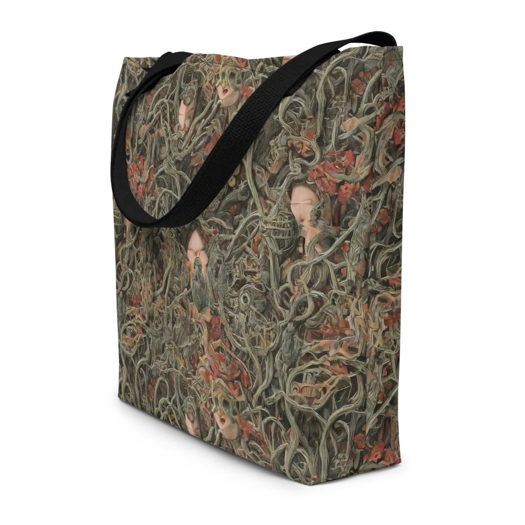 Olive Labyrinth on Large Tote Bag W/ Pocket — Print file