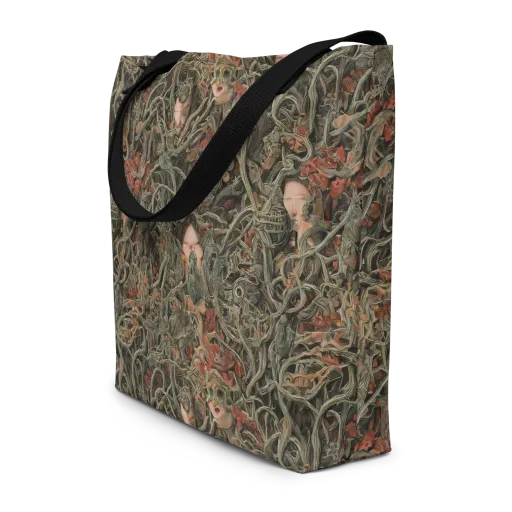 Olive Labyrinth on a Large Tote Bag W/ Pocket