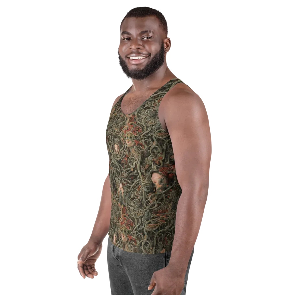Olive Labyrinth on Men's Tank Top — Left Front