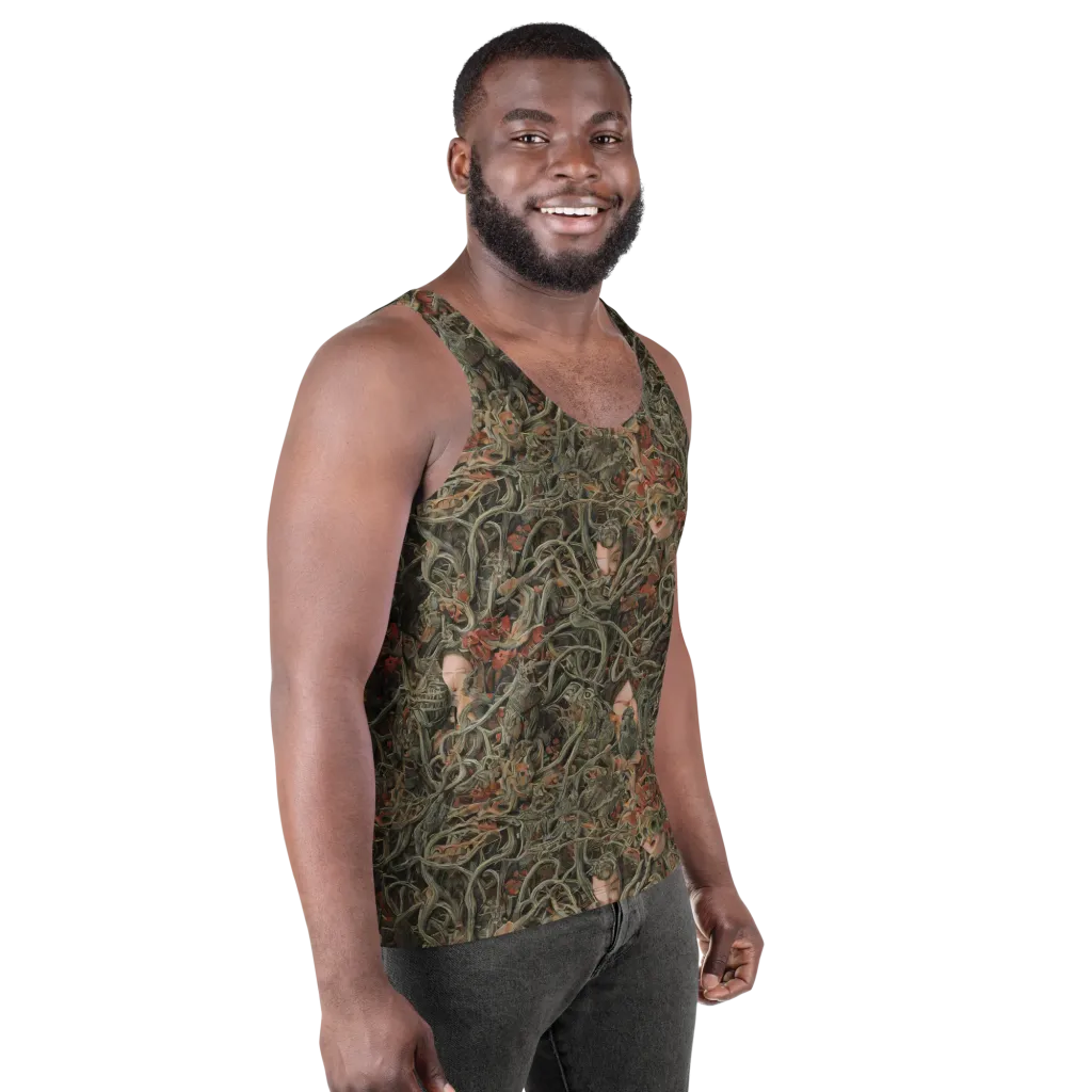 Olive Labyrinth on Men's Tank Top — Right Front