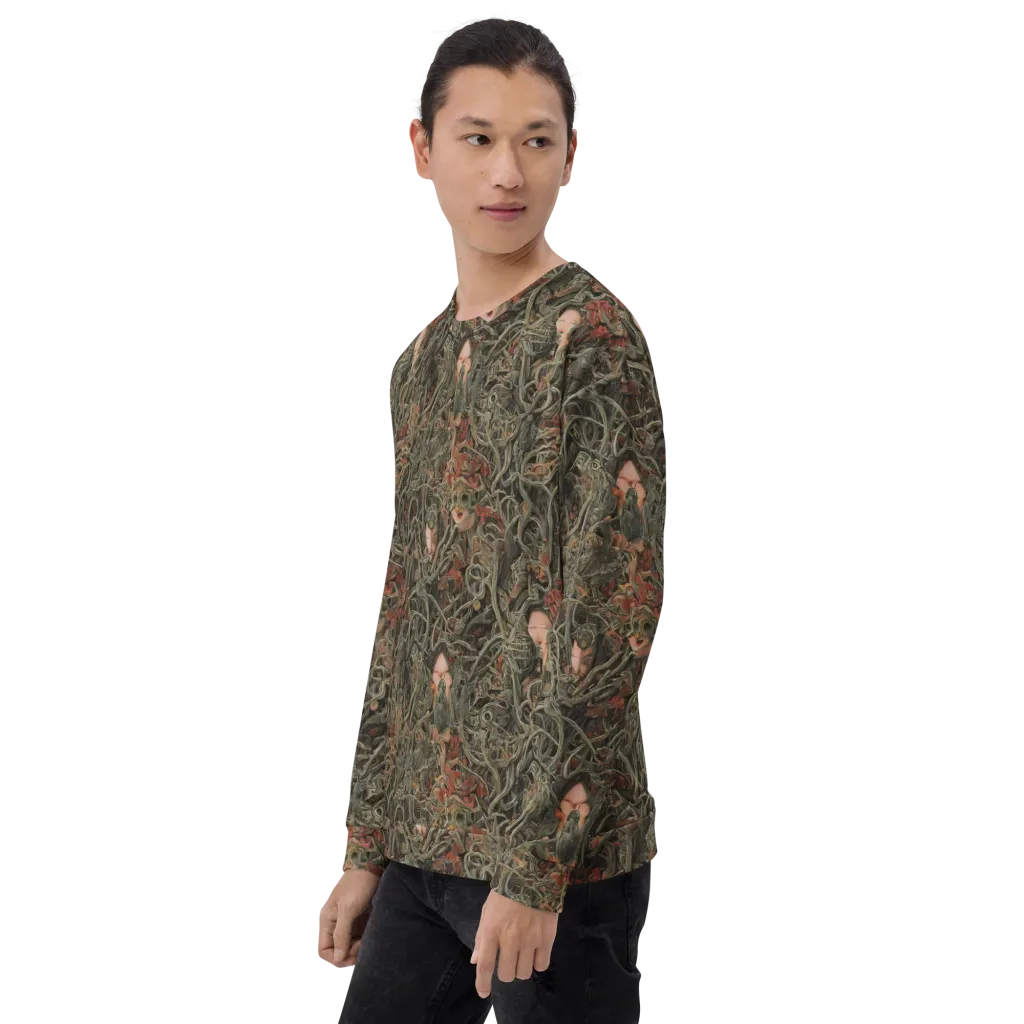 Olive Labyrinth on Sweatshirt — Left sleeve