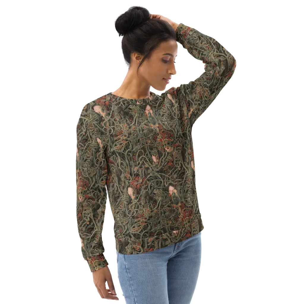 Olive Labyrinth on Sweatshirt — Right sleeve