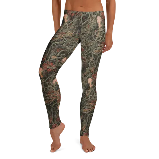 Olive Labyrinth on a Leggings