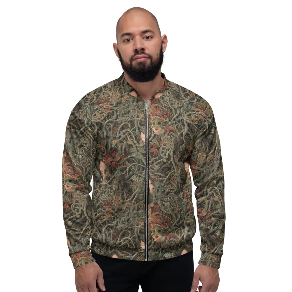 Olive Labyrinth on Bomber Jacket — Front