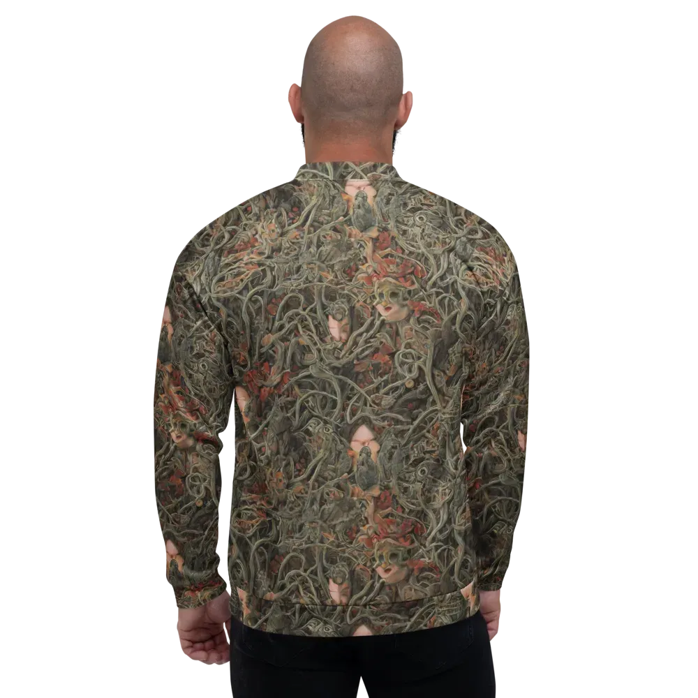Olive Labyrinth on Bomber Jacket — Back