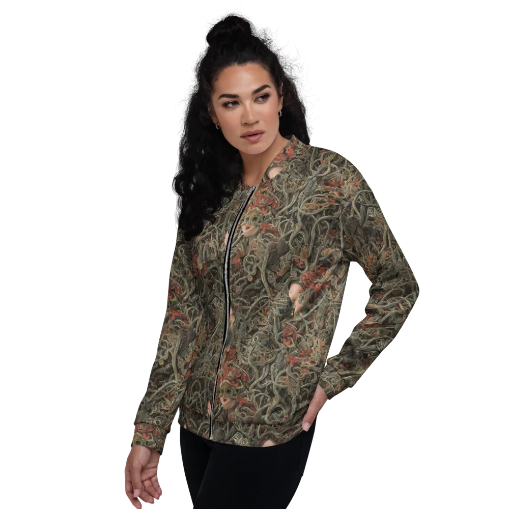 Olive Labyrinth on Bomber Jacket — Back print