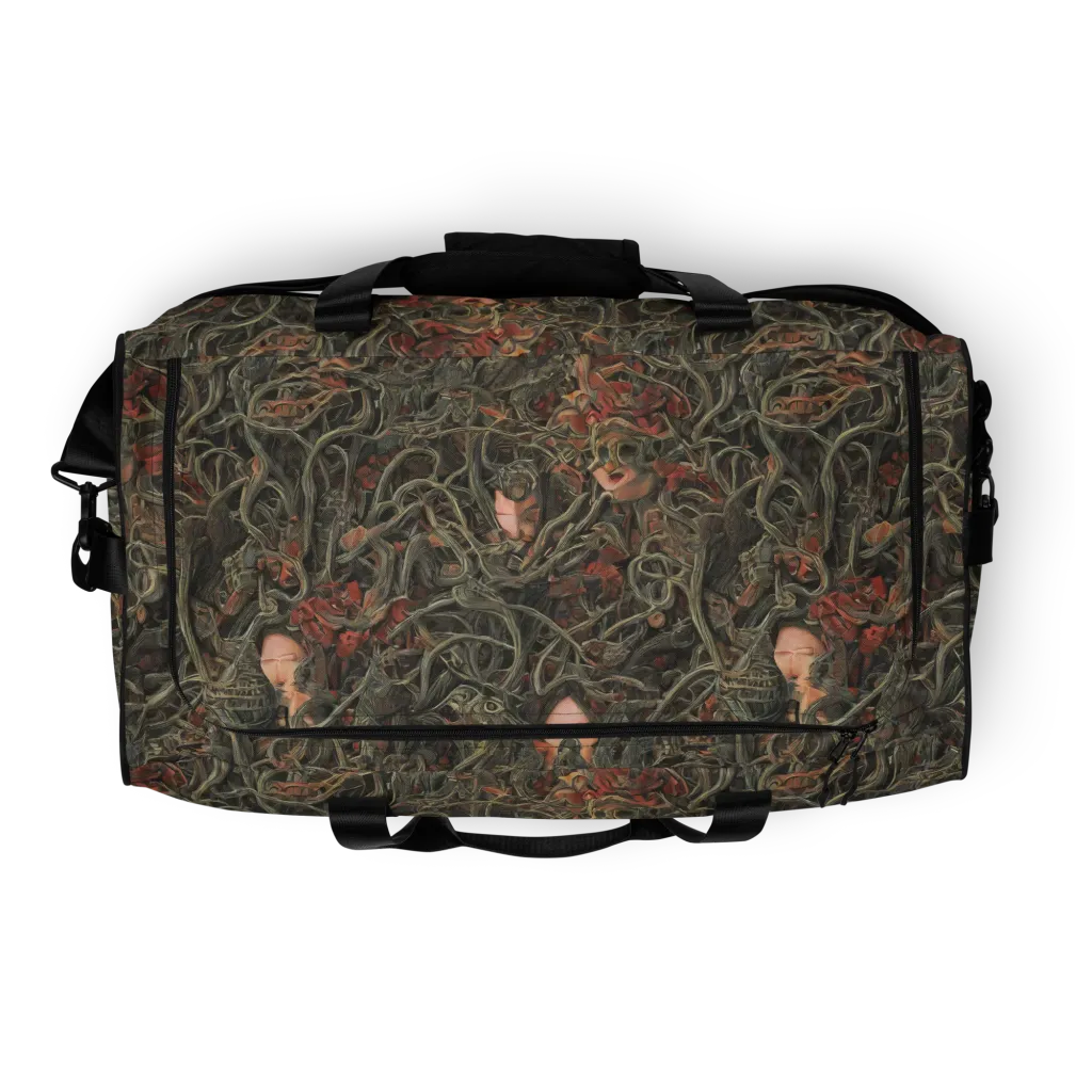 Olive Labyrinth on Duffle Bag — Top print