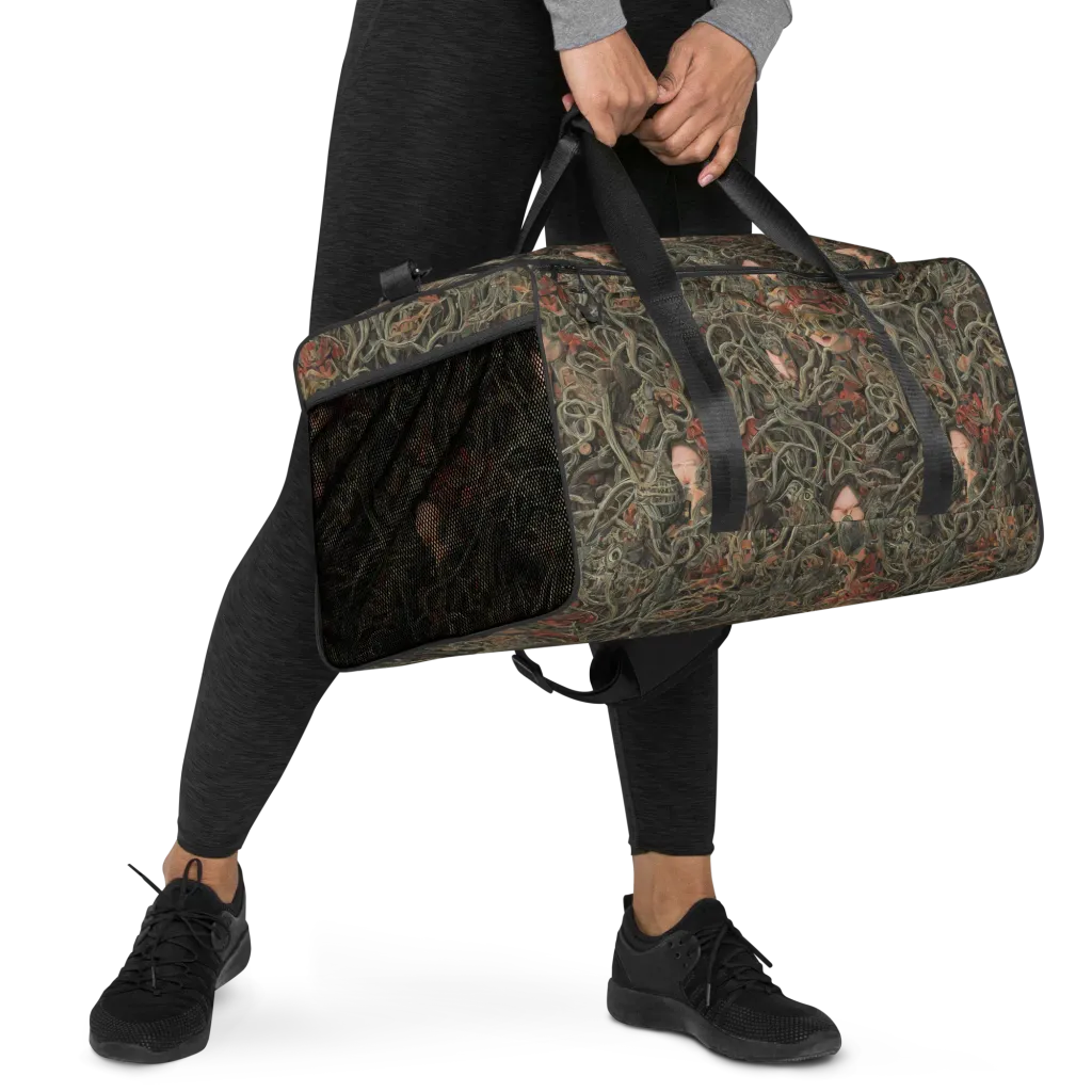 Olive Labyrinth on Duffle Bag — Right Front