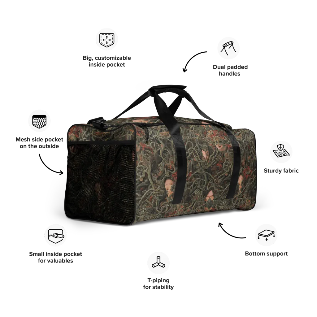 Olive Labyrinth on Duffle Bag — Front print