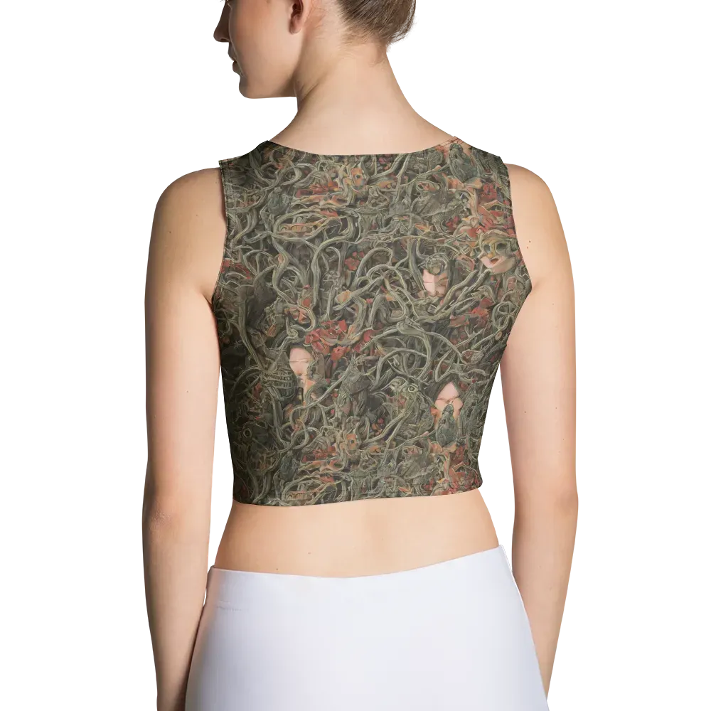 Olive Labyrinth on Crop Top — Back