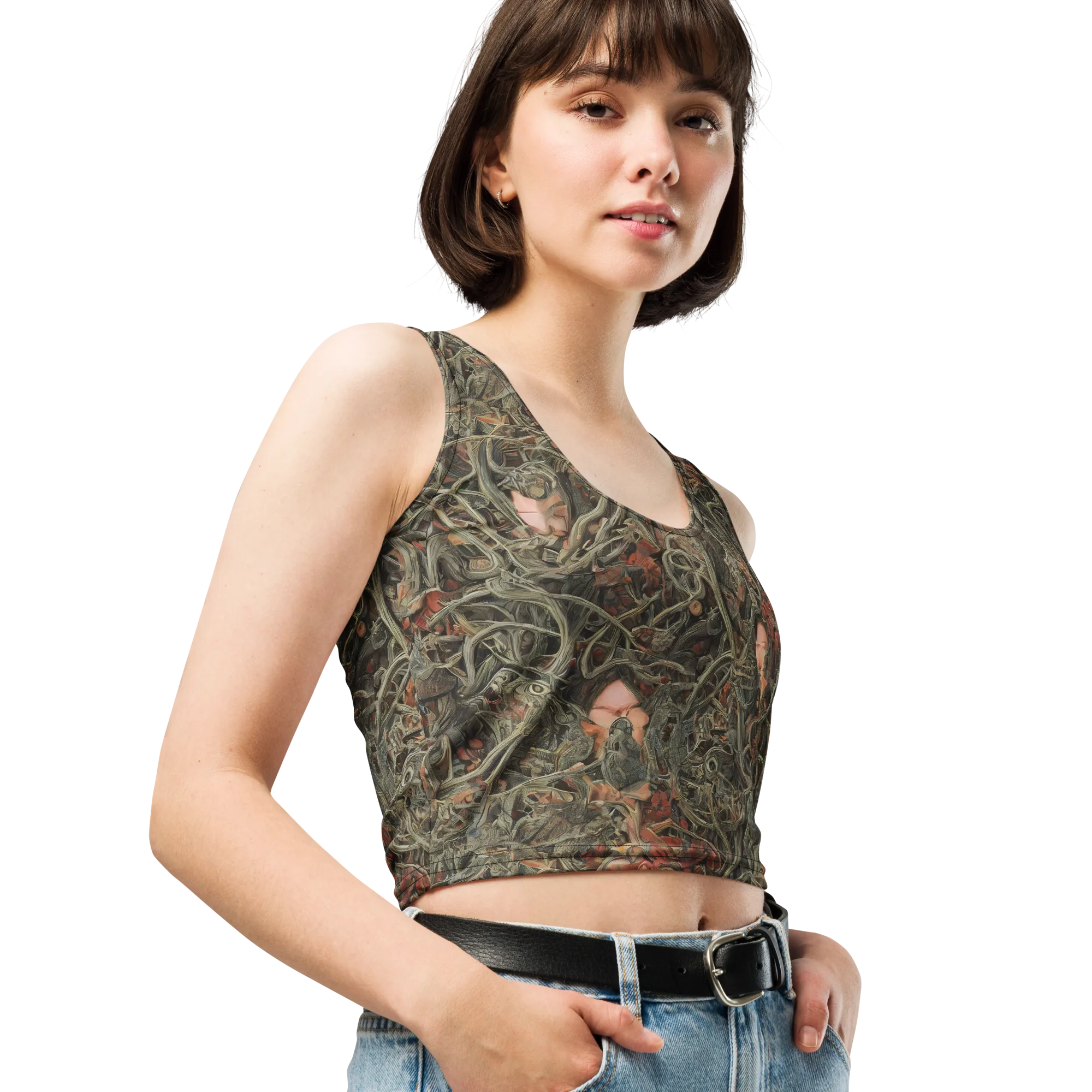 Olive Labyrinth on Crop Top — Print file