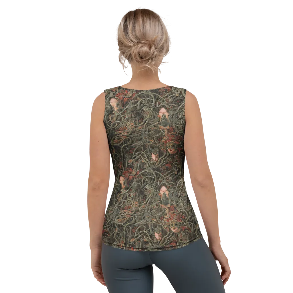 Olive Labyrinth on Women's Tank Top — Back