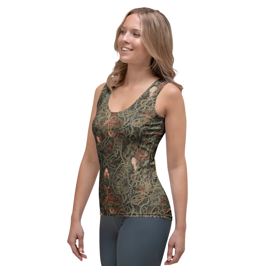 Olive Labyrinth on Women's Tank Top — Left Front