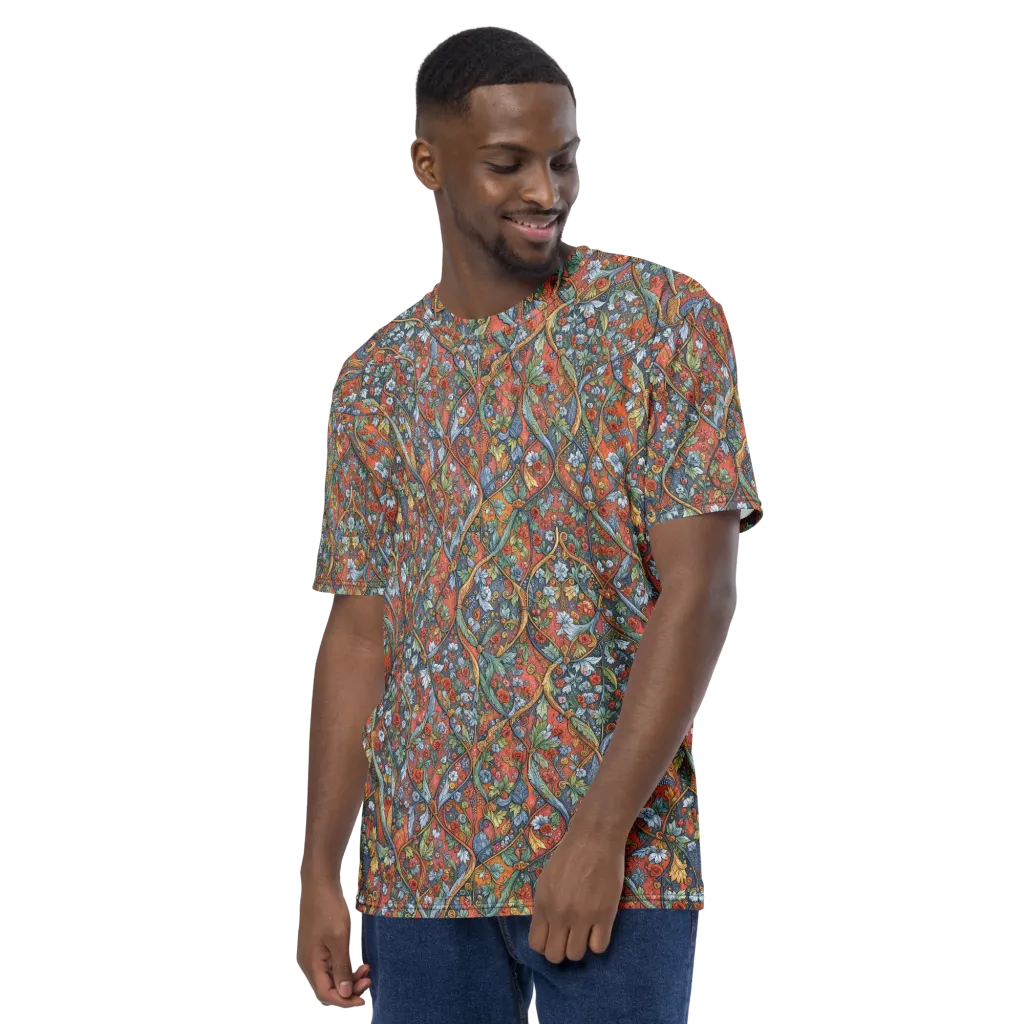 Morris Afterglow on Men's Crew Neck T-Shirt — Left sleeve