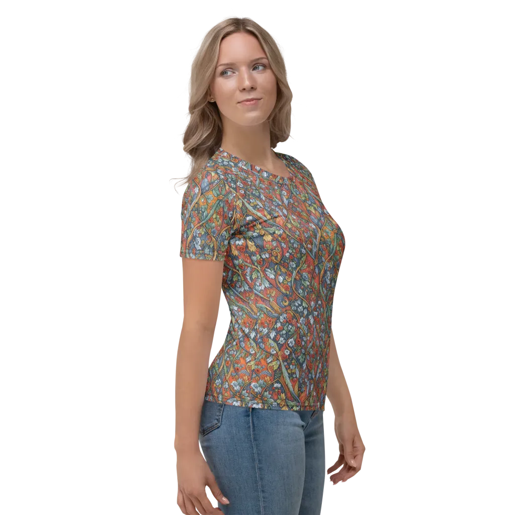 Morris Afterglow on Women's Crew Neck T-Shirt — Right sleeve