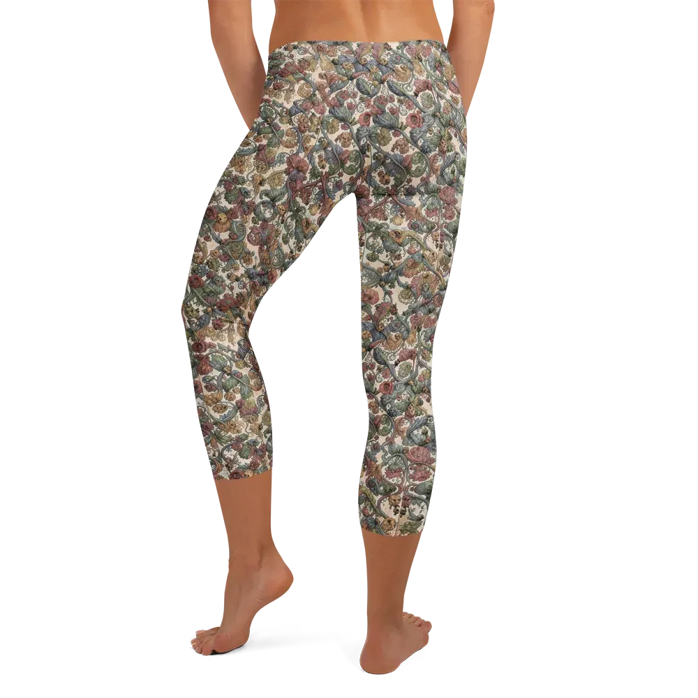 Velvet Herbarium on Capri Leggings — Back