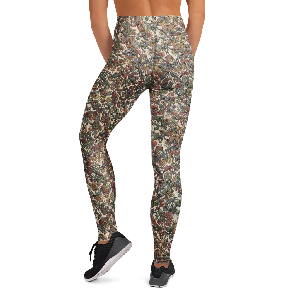 Velvet Herbarium on Yoga Leggings — Back
