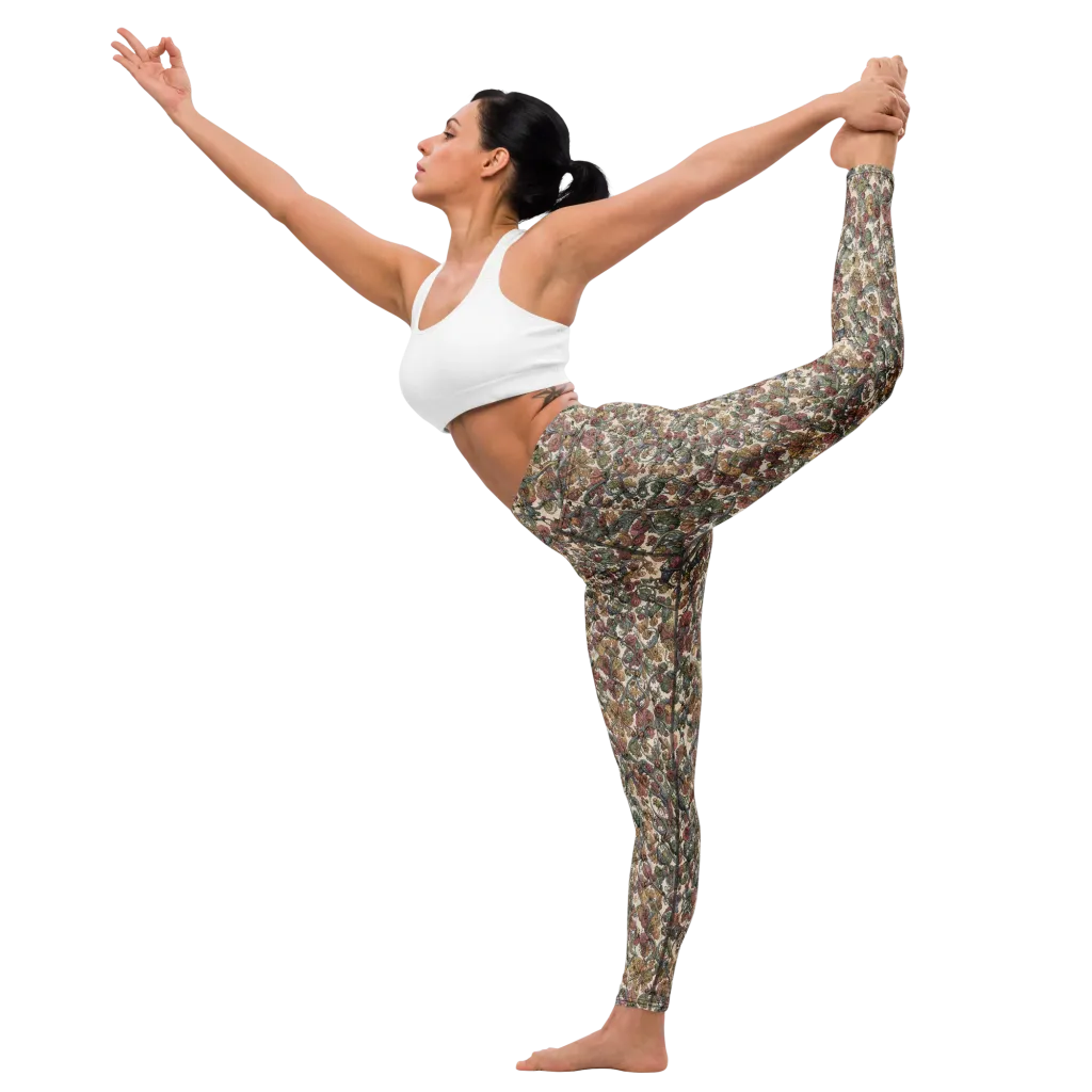 Velvet Herbarium on Yoga Leggings — Front waist