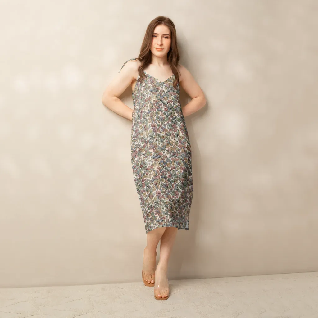 Velvet Herbarium on Slip Dress — Back print