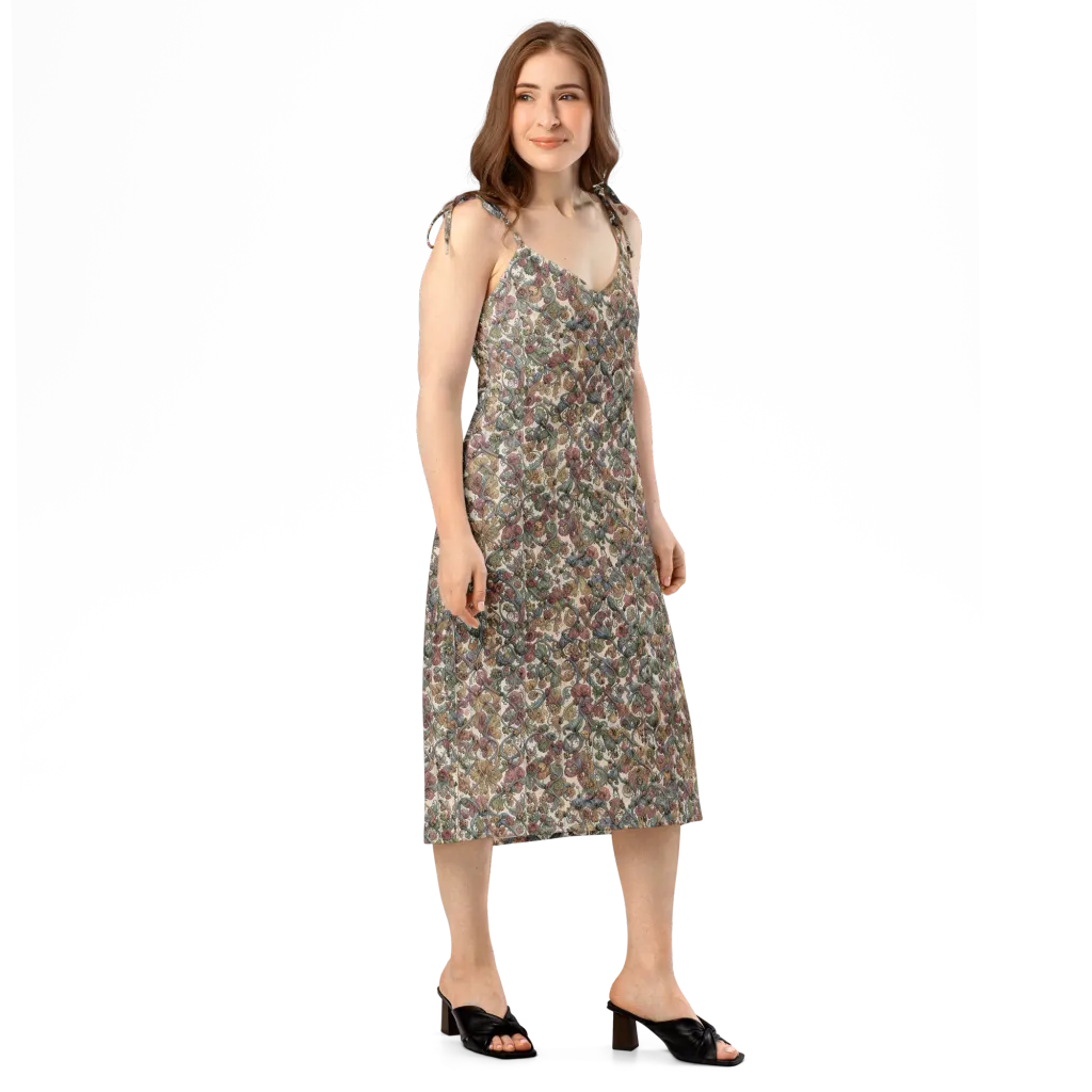 Velvet Herbarium on Slip Dress — Right Front