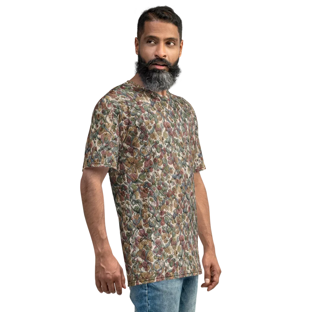 Velvet Herbarium on Men's Crew Neck T-Shirt — Right sleeve
