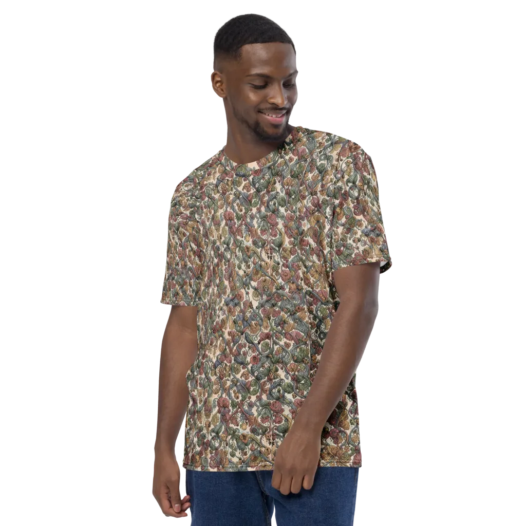 Velvet Herbarium on Men's Crew Neck T-Shirt — Left sleeve