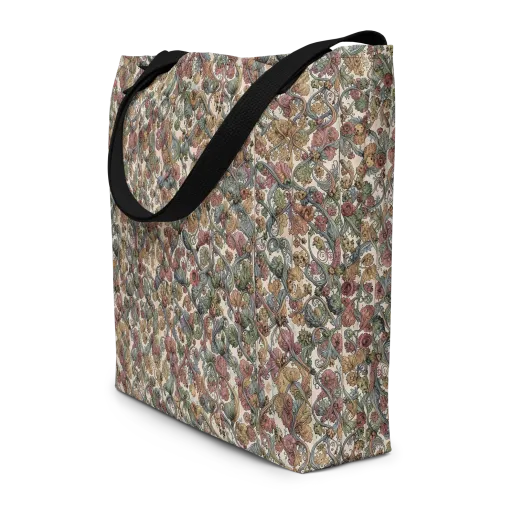 Velvet Herbarium on a Large Tote Bag W/ Pocket