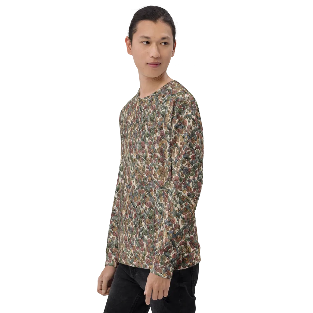 Velvet Herbarium on Sweatshirt — Left sleeve