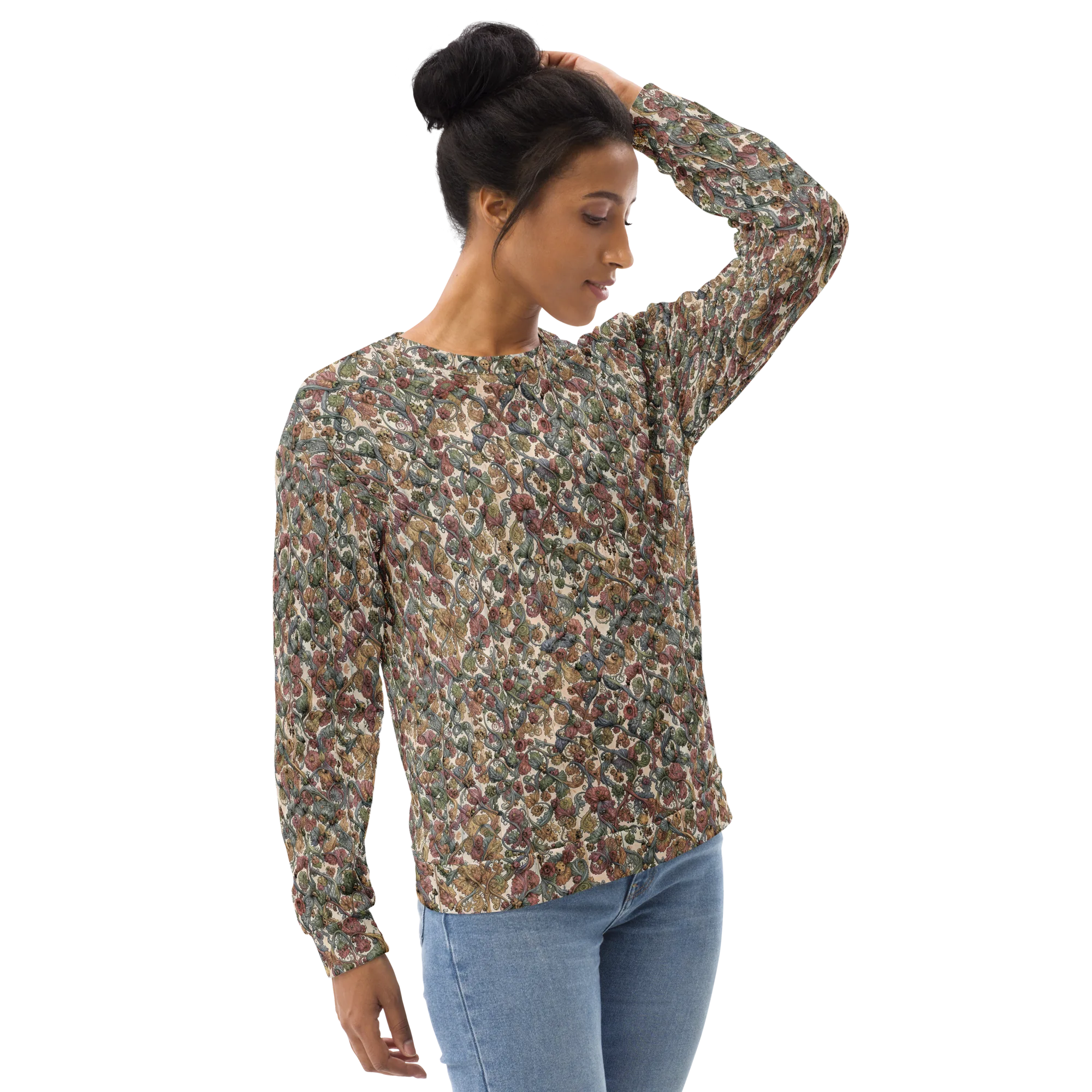 Velvet Herbarium on Sweatshirt — Right sleeve