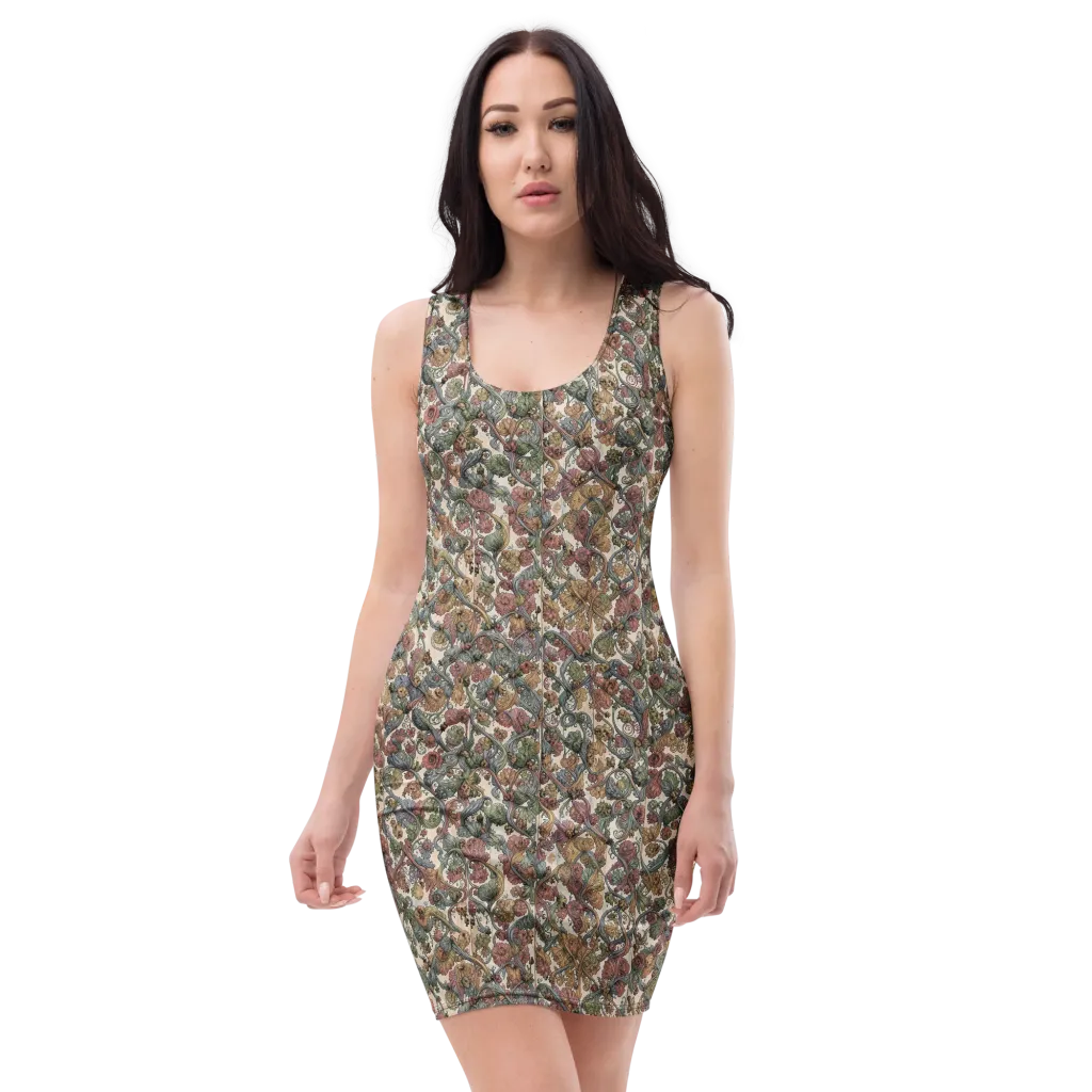 Velvet Herbarium on Bodycon Dress — Front