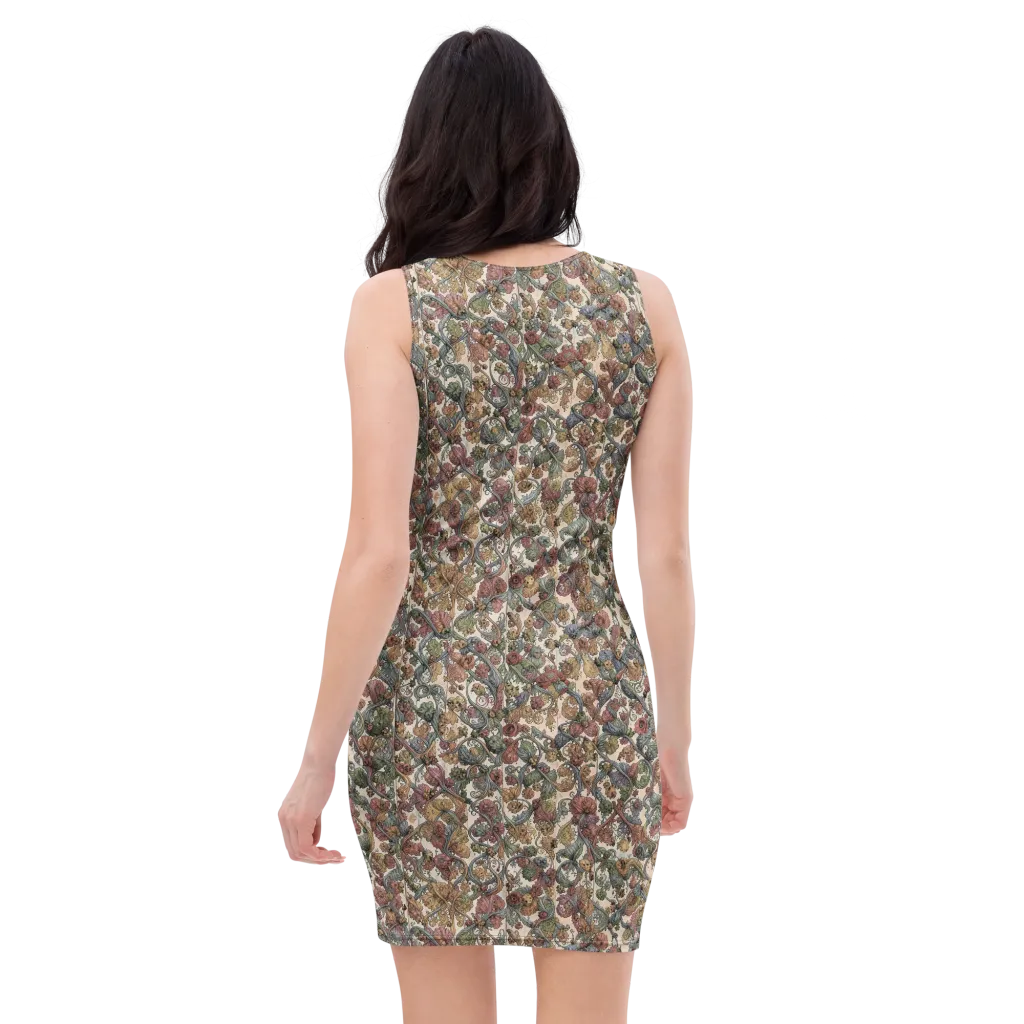 Velvet Herbarium on Bodycon Dress — Back