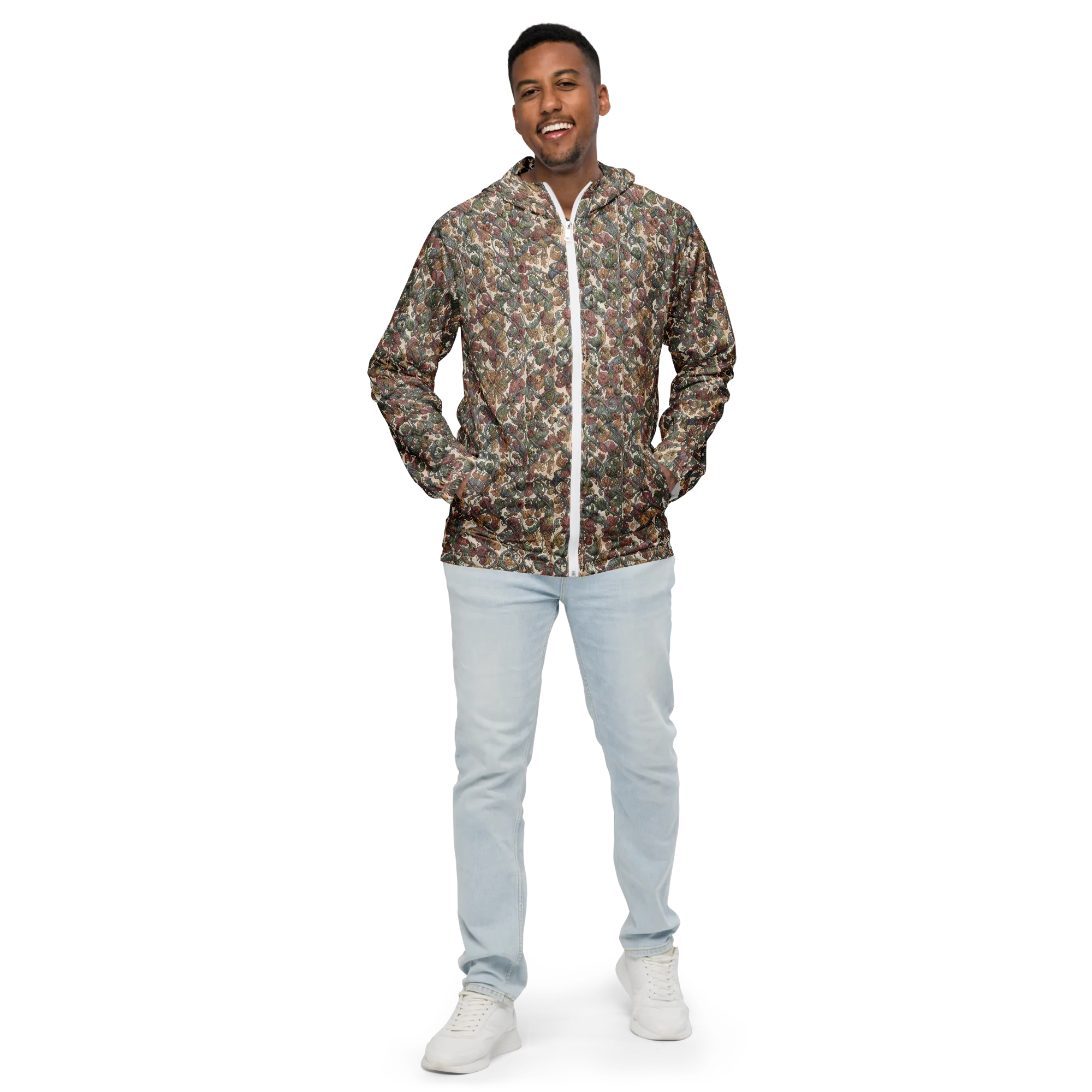 Velvet Herbarium on Men's Windbreaker — Front