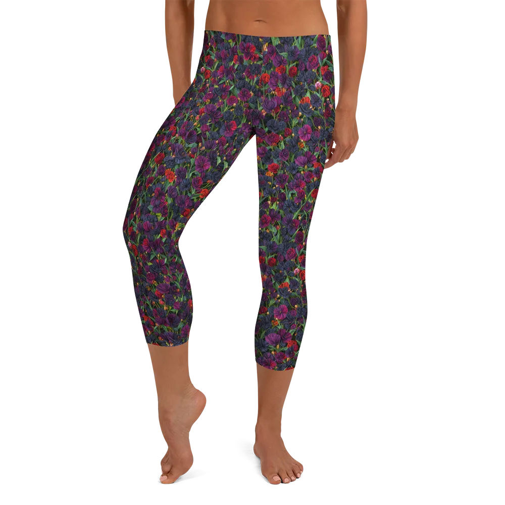 Velvet Nocturne on Capri Leggings — Front