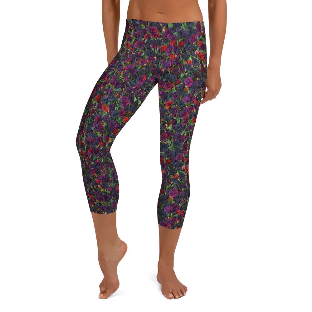 Velvet Nocturne on Capri Leggings — Front