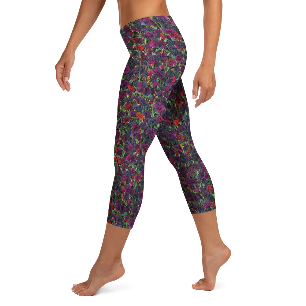 Velvet Nocturne on Capri Leggings — Left