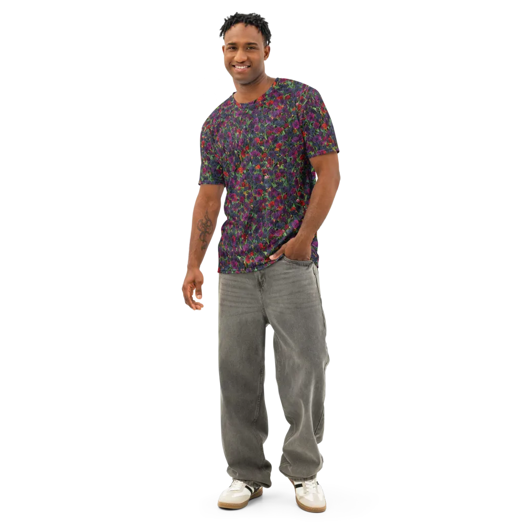 Velvet Nocturne on Men's Cotton Crew Neck T-Shirt — Front